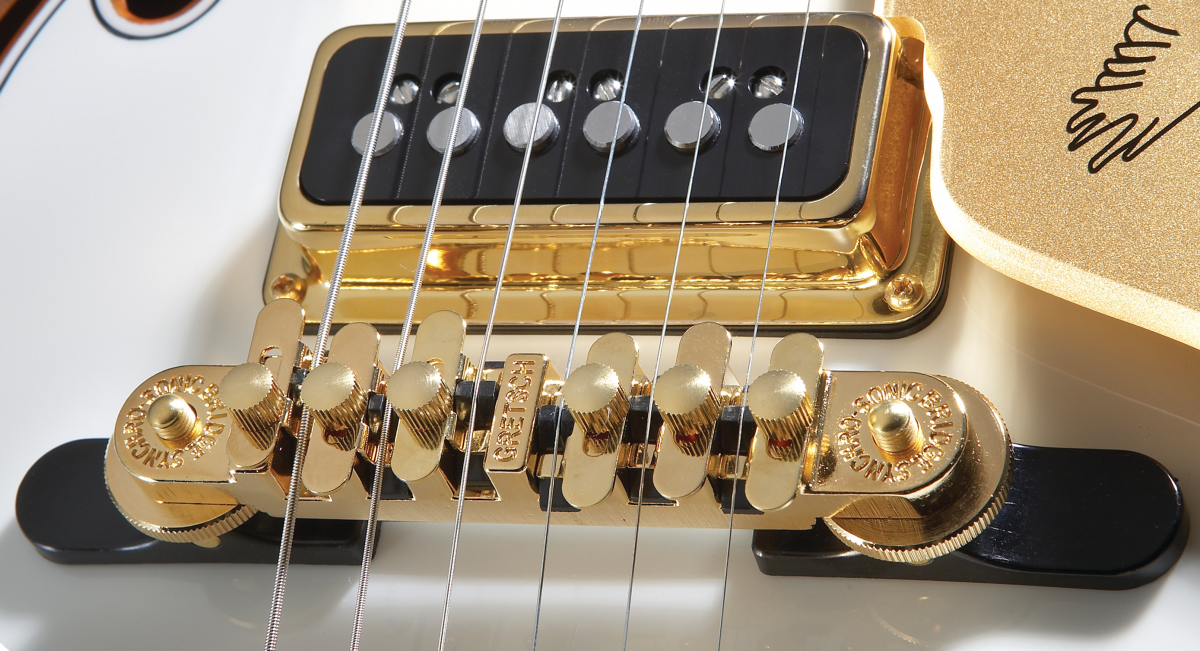 Gretsch Bridge Assembly, Synchro-Sonic™, Gold with Base