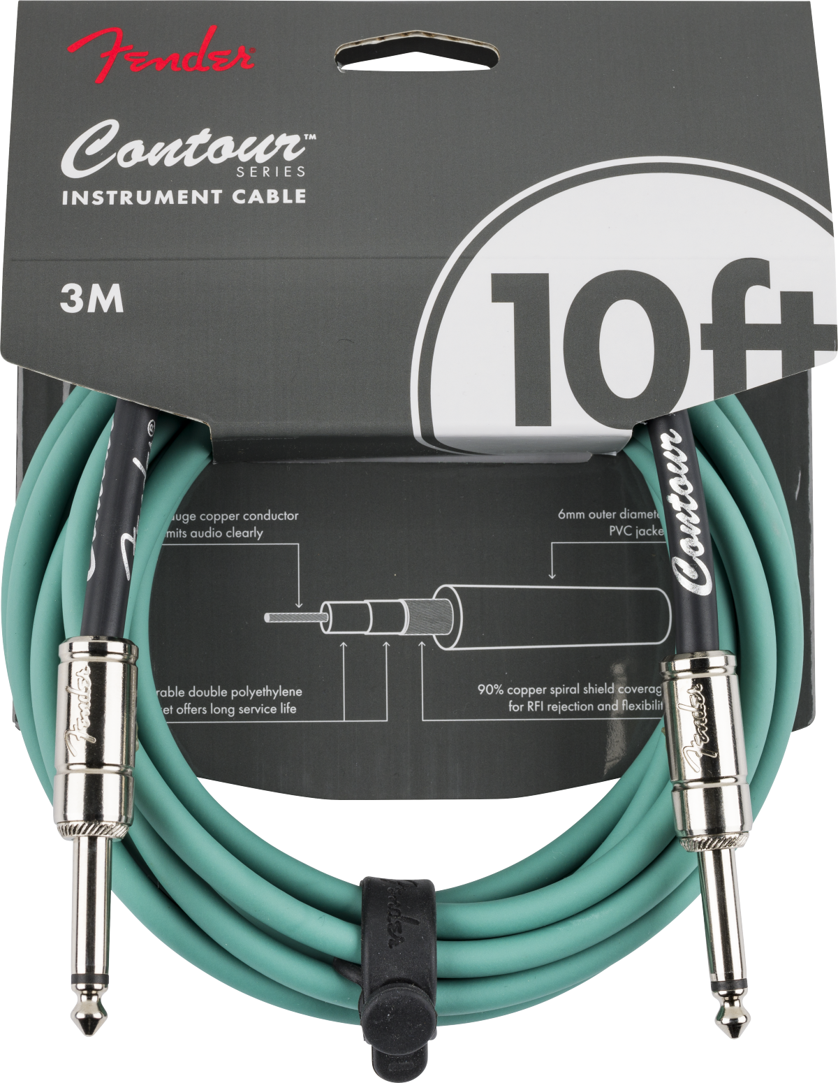 Fender - Contour™ 10' Cable, Sherwood Green