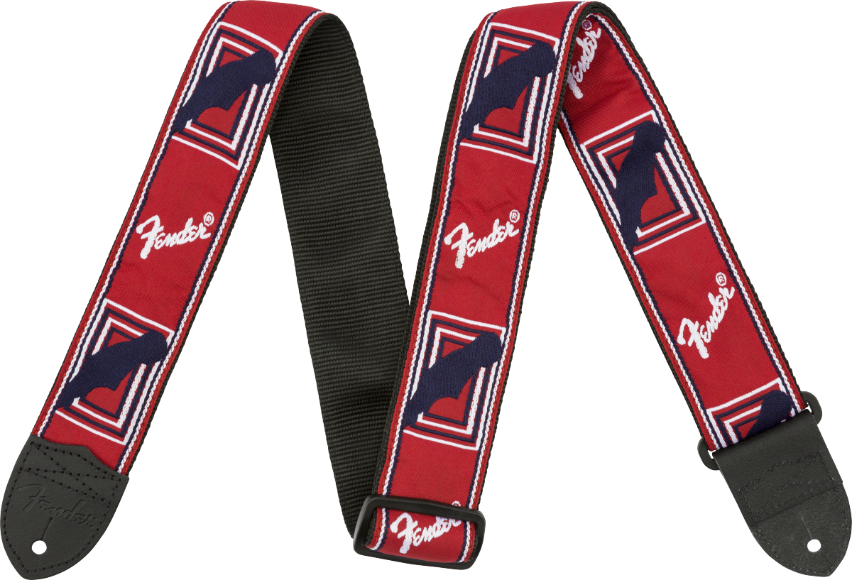 Fender - Monogrammed Strap, Red/White/Blue, 2"