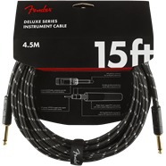 Fender - Deluxe Series Instrument Cable, Straight/Straight, 15', Black Tweed
