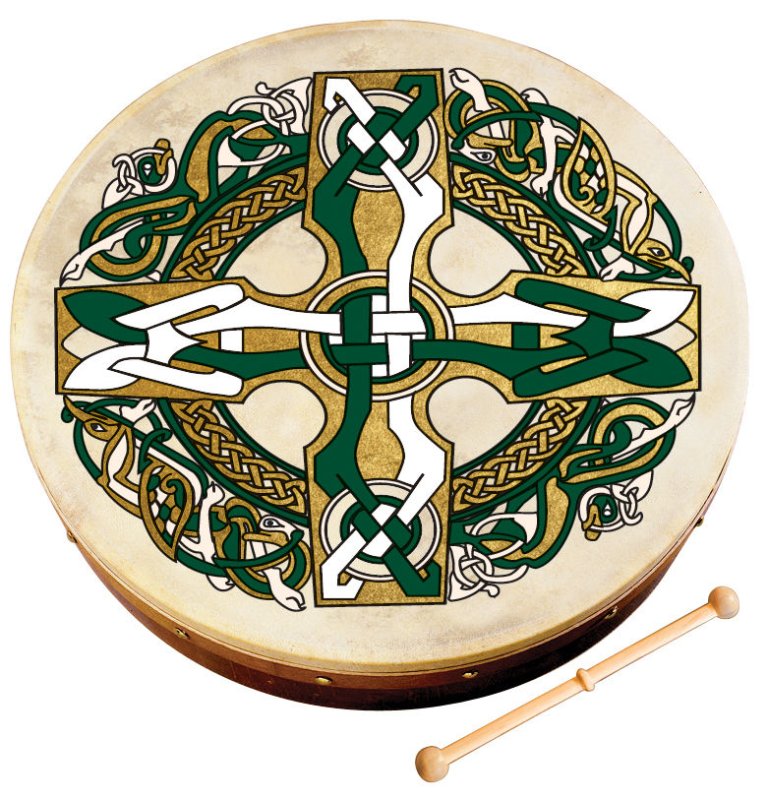 Walton - 8" Celtic Design Bodhran Gaelic Cross