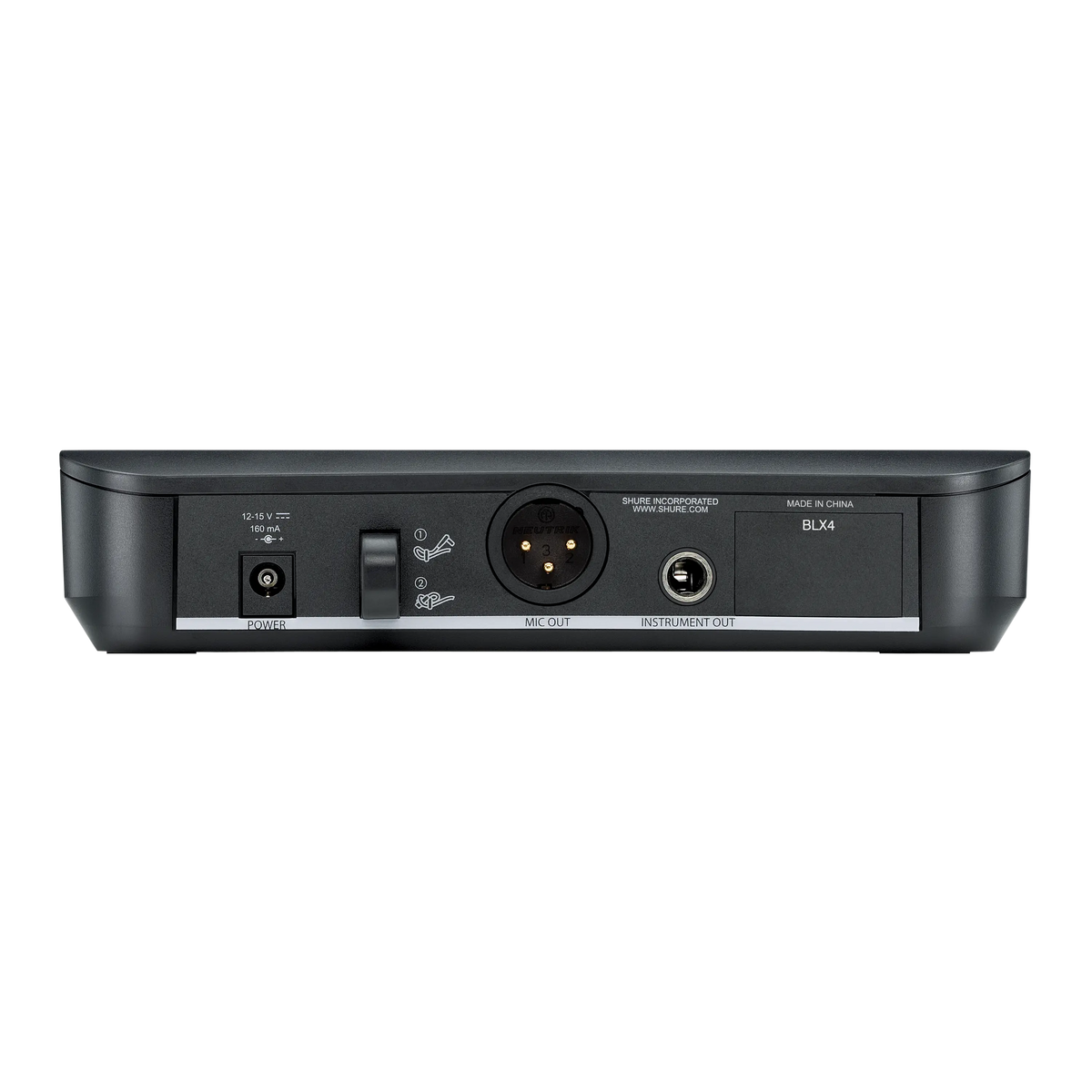 Shure BLX4-H10 - Wireless Diversity Receiver with PS23 & Internal Antennas - product view 2