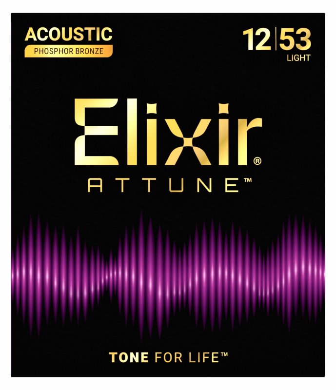 Elixir - Attune Phosphor Bronze Acoustic Guitar String Light 012-053