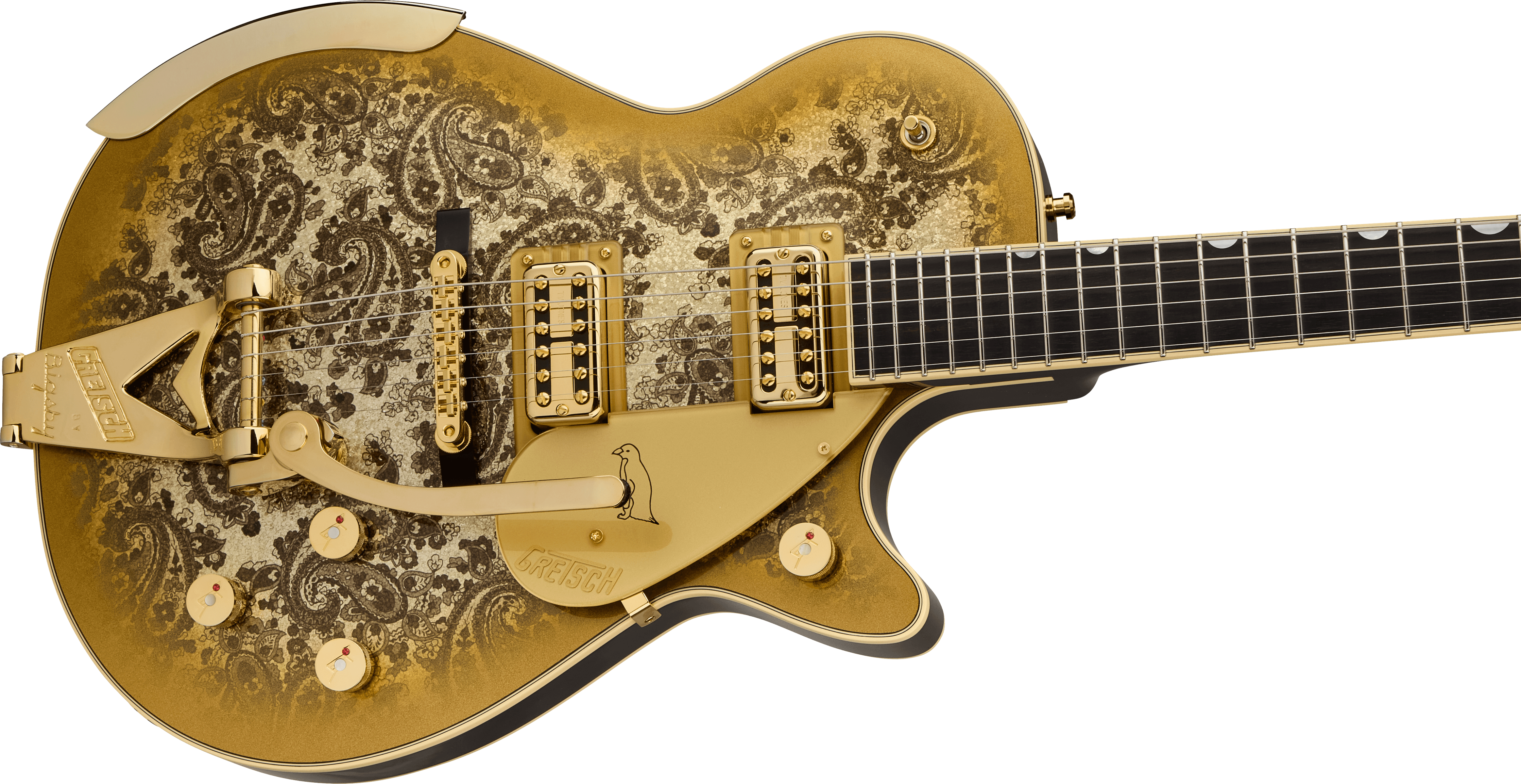 Gretsch G6134TG Limited Edition Paisley Penguin™ with String-Thru Bigsby®, Ebony Fingerboard, Gold Paisley