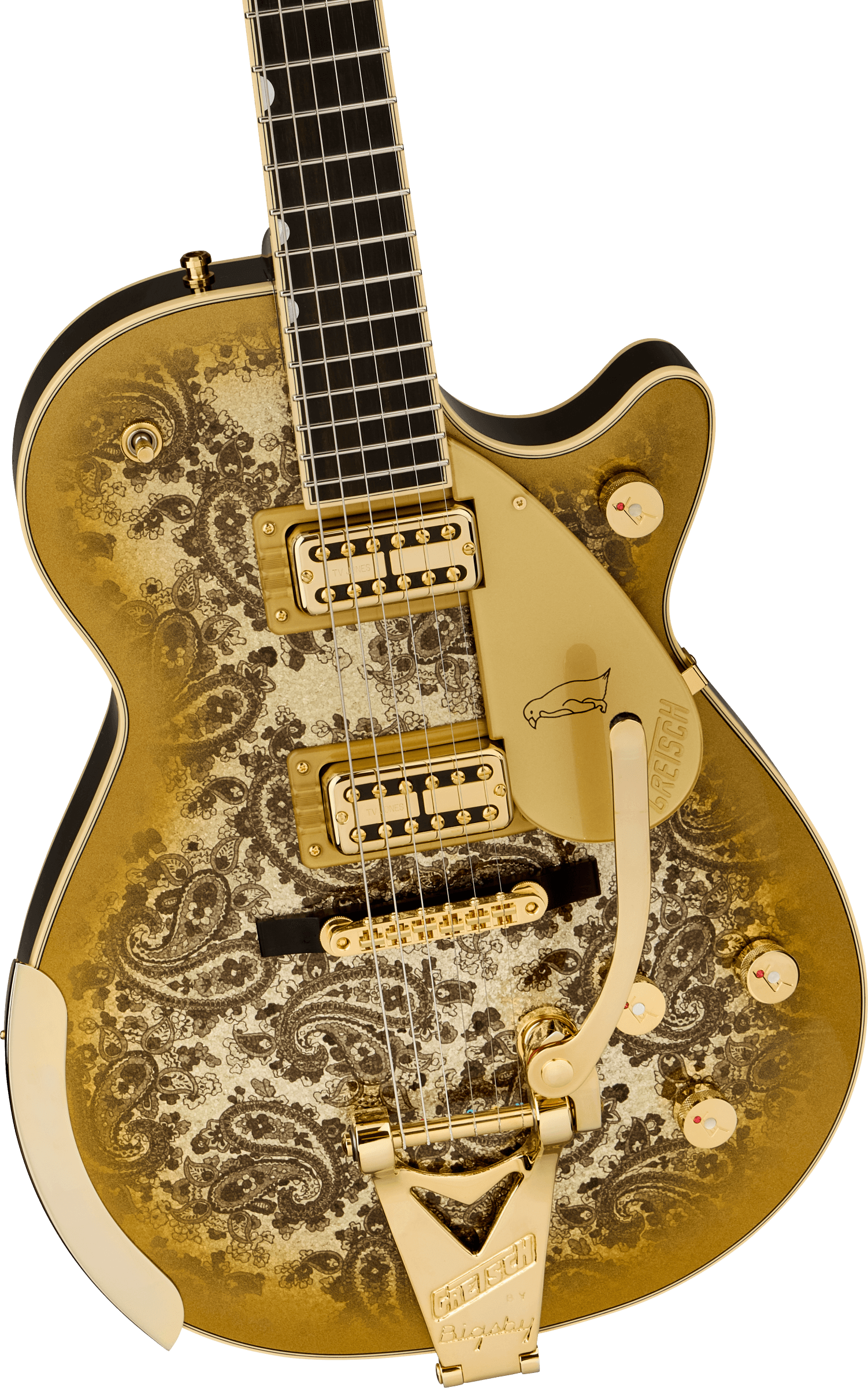 Gretsch G6134TG Limited Edition Paisley Penguin™ with String-Thru Bigsby®, Ebony Fingerboard, Gold Paisley