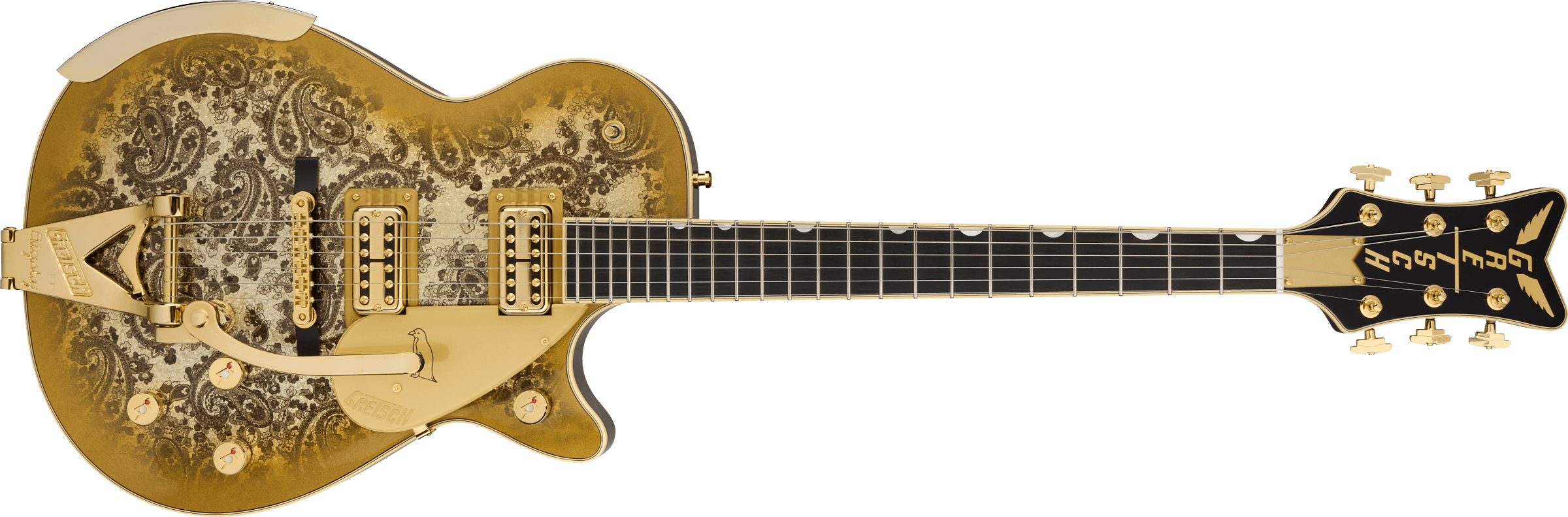 Gretsch G6134TG Limited Edition Paisley Penguin™ with String-Thru Bigsby®, Ebony Fingerboard, Gold Paisley