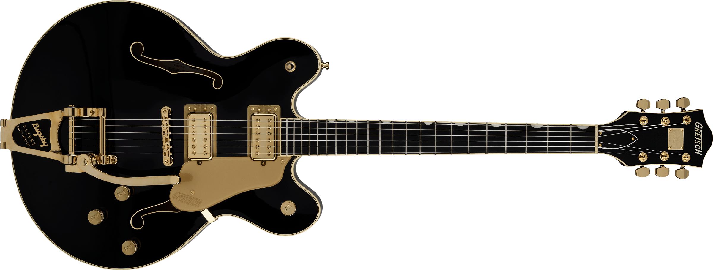 Gretsch Broadkaster® LX Center Block with String-Thru Bigsby® and Gold Hardware, Ebony Fingerboard, Black