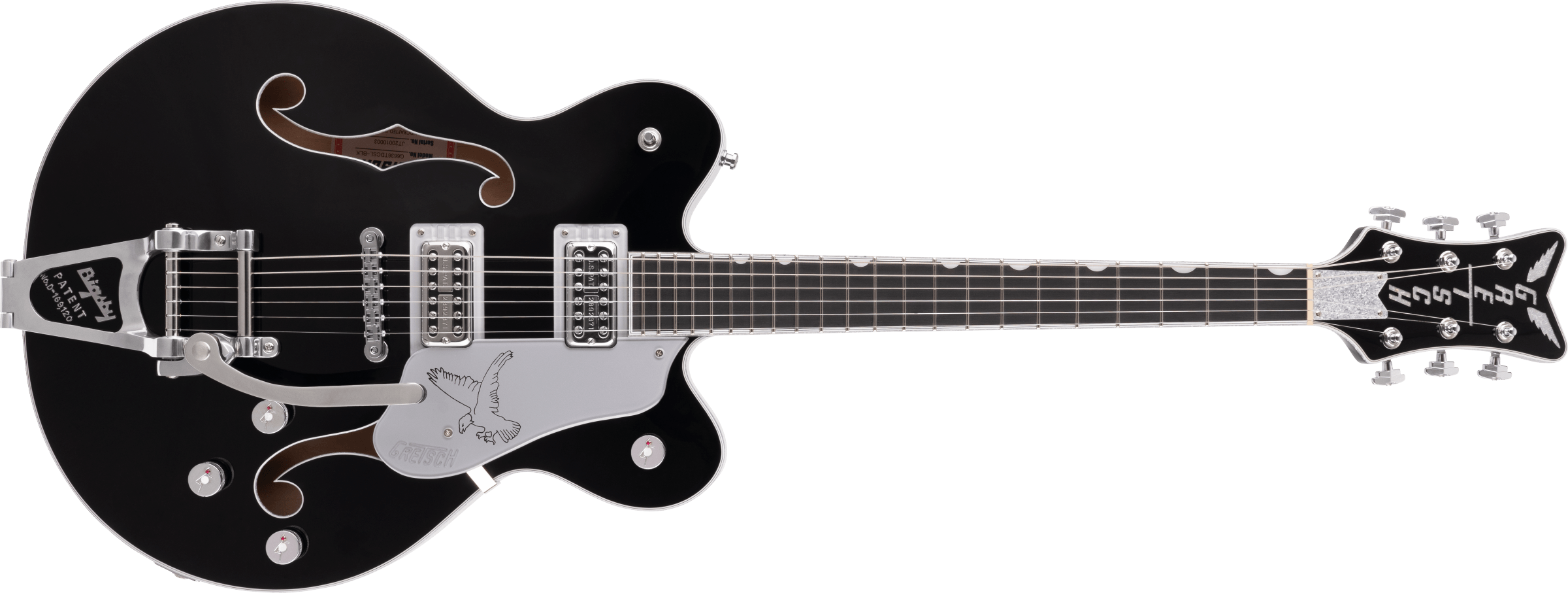Gretsch G6636TSL Players Edition Silver Falcon™ Center Block Double-Cut with String-Thru Bigsby®, Filter’Tron™ Pickups, Black