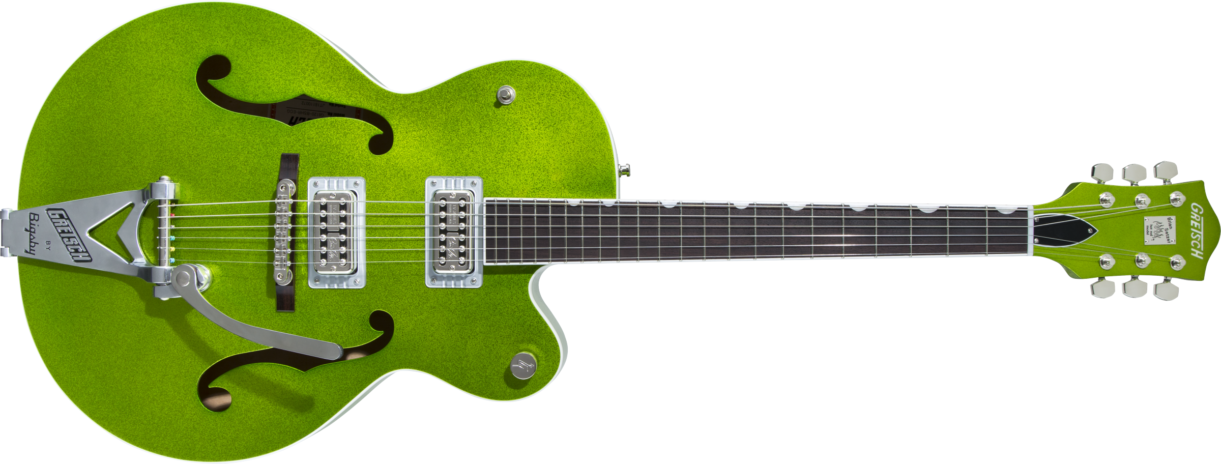 Gretsch G6120T-HR Brian Setzer Signature Hot Rod Hollow Body with Bigsby®, Rosewood Fingerboard, Extreme Coolant Green Sparkle