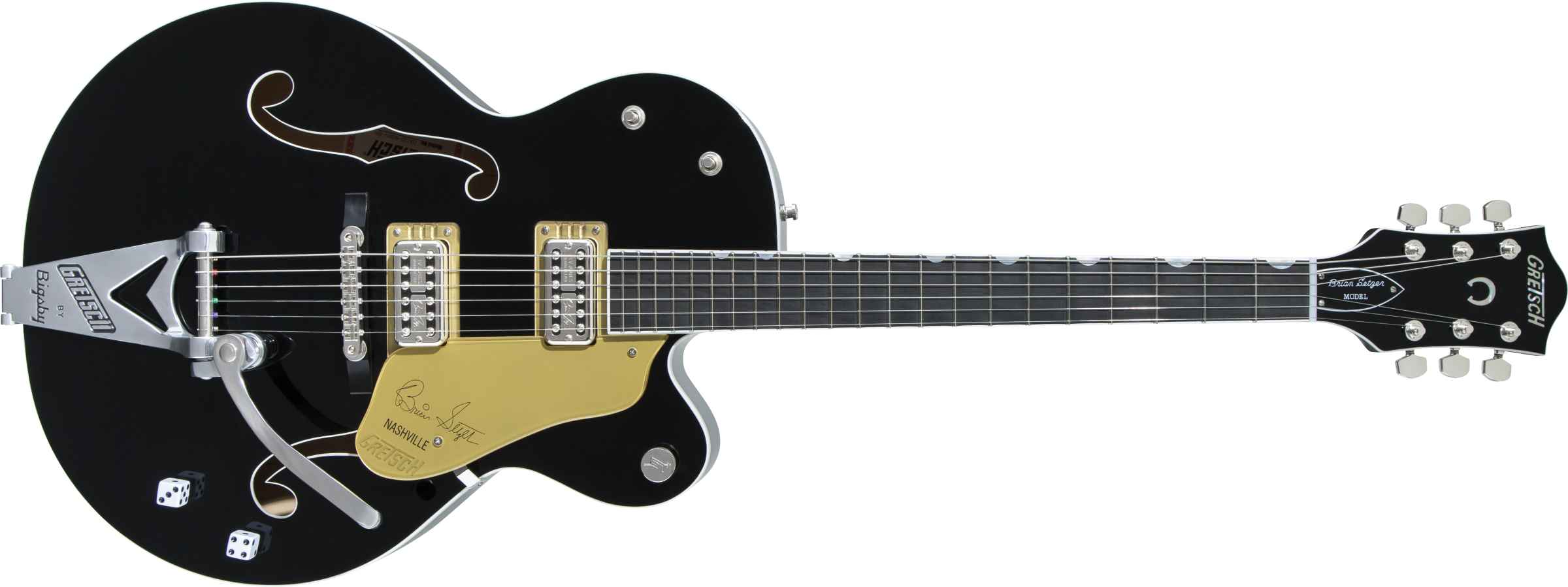 Gretsch G6120T-BSNSH Brian Setzer Signature Nashville® Hollow Body with Bigsby®, Ebony Fingerboard, Black Lacquer