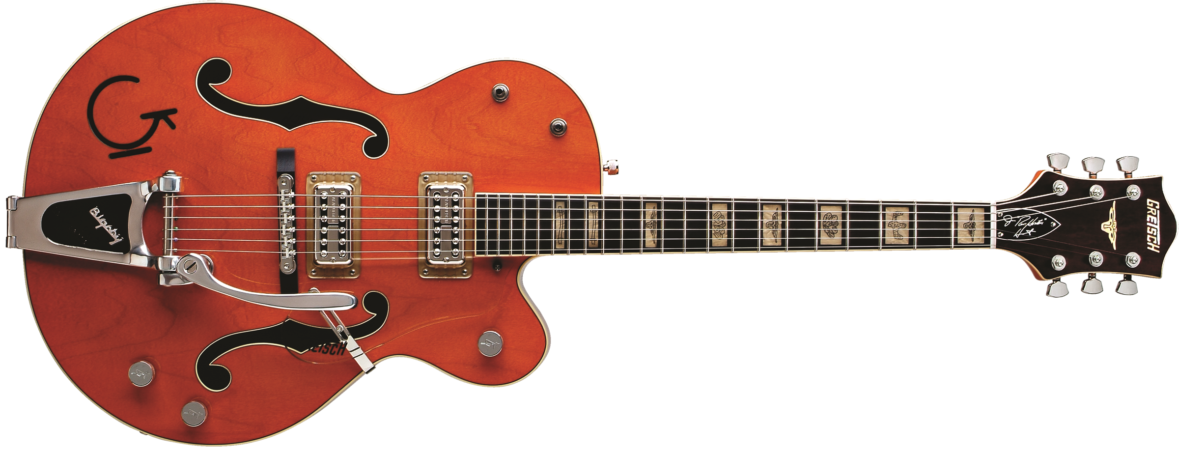 Gretsch G6120RHH Reverend Horton Heat Signature Hollow Body with Bigsby®, Ebony Fingerboard, Orange Stain, Lacquer
