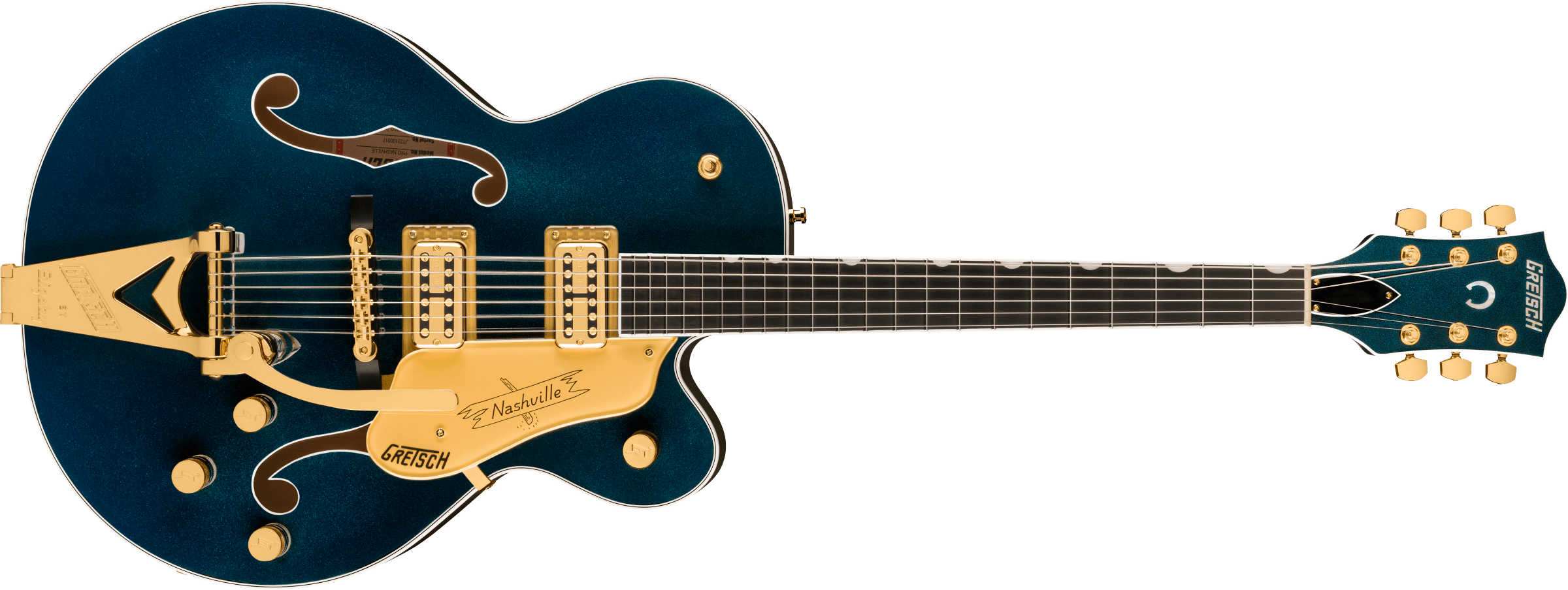 Gretsch Nashville® Hollow Body with String-Thru Bigsby® and Gold Hardware, Ebony Fingerboard, Midnight Sapphire