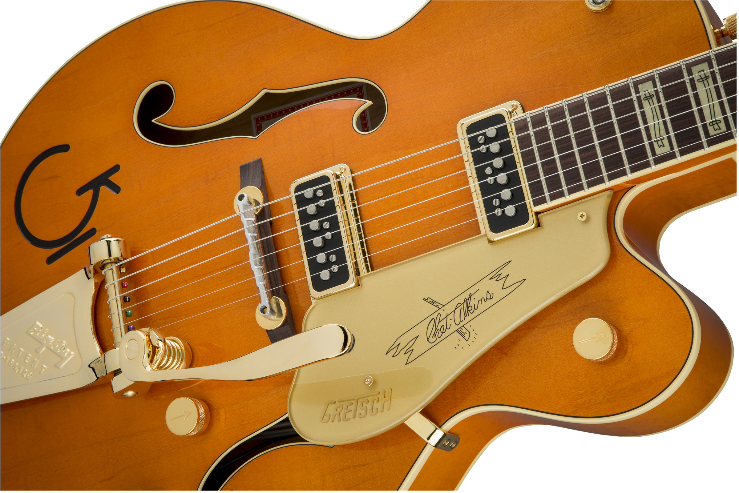 Gretsch G6120T-55 Vintage Select Edition '55 Chet Atkins® Hollow Body with Bigsby®, TV Jones®, Vintage Orange Stain Lacquer