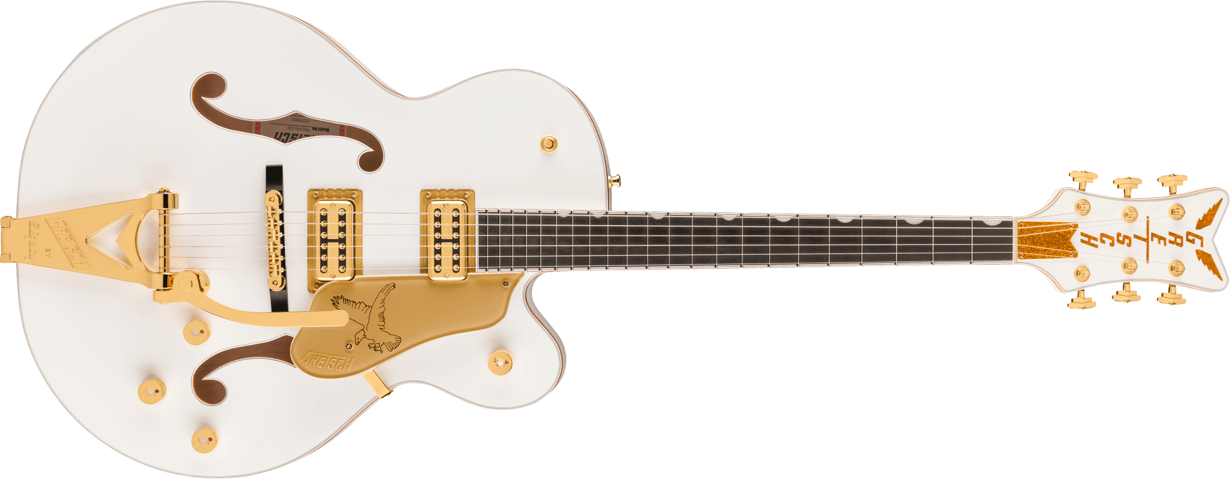 Gretsch Falcon™ Hollow Body with String-Thru Bigsby® and Gold Hardware, Ebony Fingerboard, White
