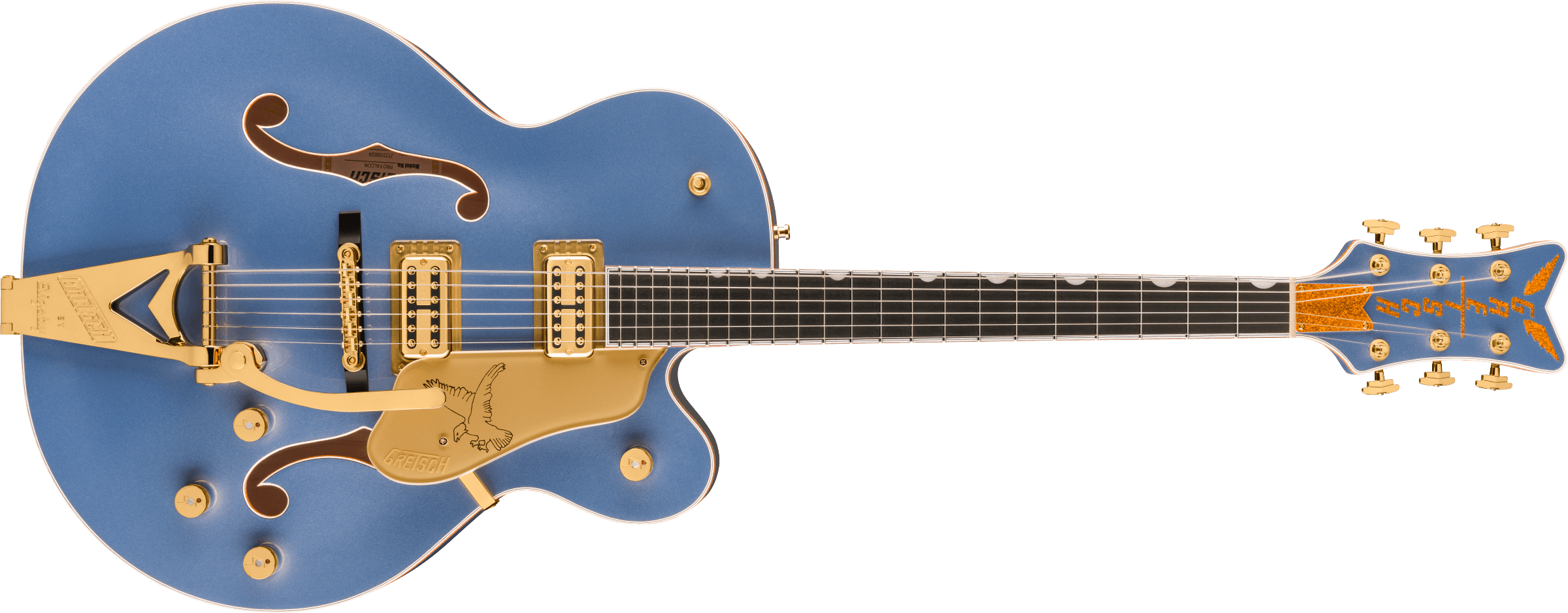 Gretsch Falcon™ Hollow Body with String-Thru Bigsby® and Gold Hardware, Ebony Fingerboard, Cerulean Smoke