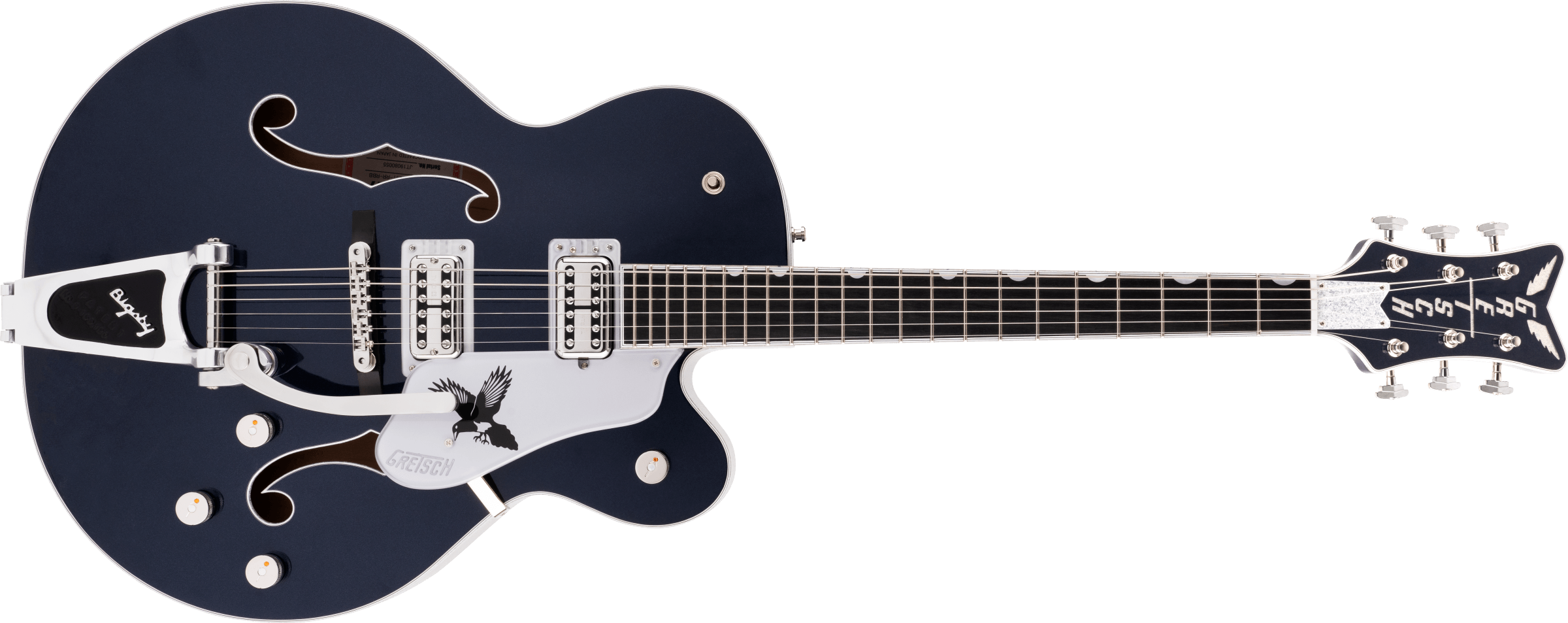Gretsch G6136T-RR Rich Robinson Signature Magpie with Bigsby®, Ebony Fingerboard, Raven's Breast Blue