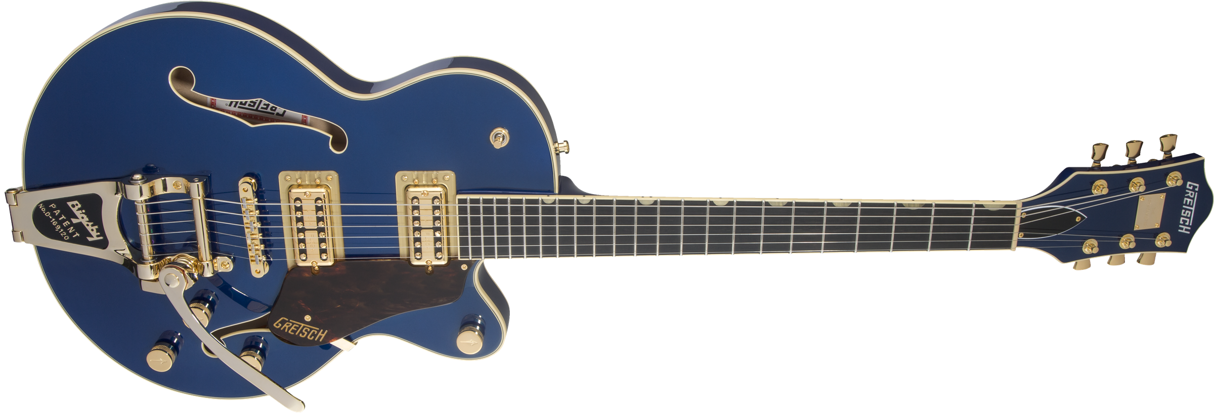 Gretsch G6659TG Players Edition Broadkaster® Jr. Center Block Single-Cut with String-Thru Bigsby® and Gold Hardware, Ebony Fingerboard, Azure Metallic