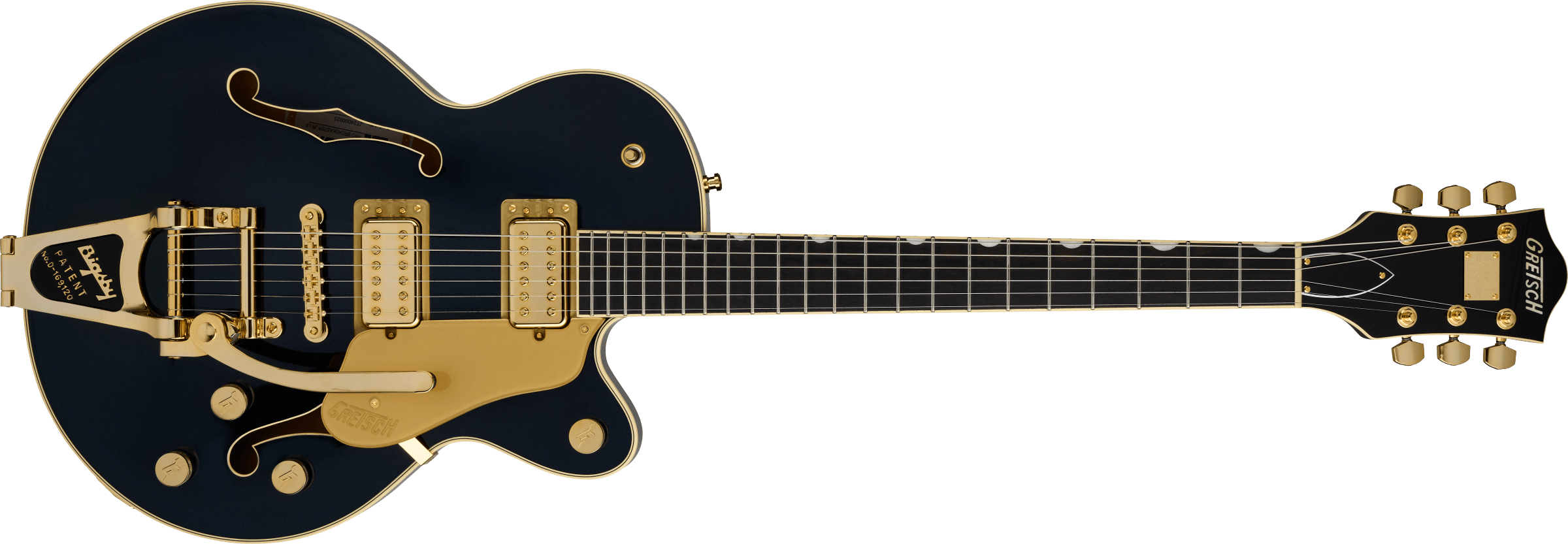 Gretsch Broadkaster® Jr. LX Center Block with String-Thru Bigsby® and Gold Hardware, Ebony Fingerboard, Midnight Sapphire