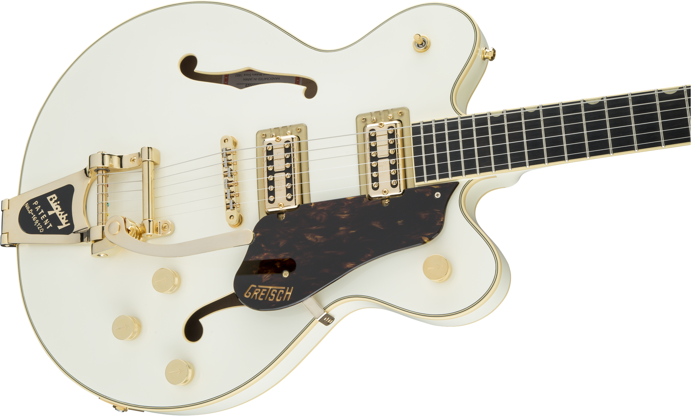 Gretsch G6609TG Players Edition Broadkaster® Center Block Double-Cut with String-Thru Bigsby® and Gold Hardware, USA Full'Tron™ Pickups, Vintage White