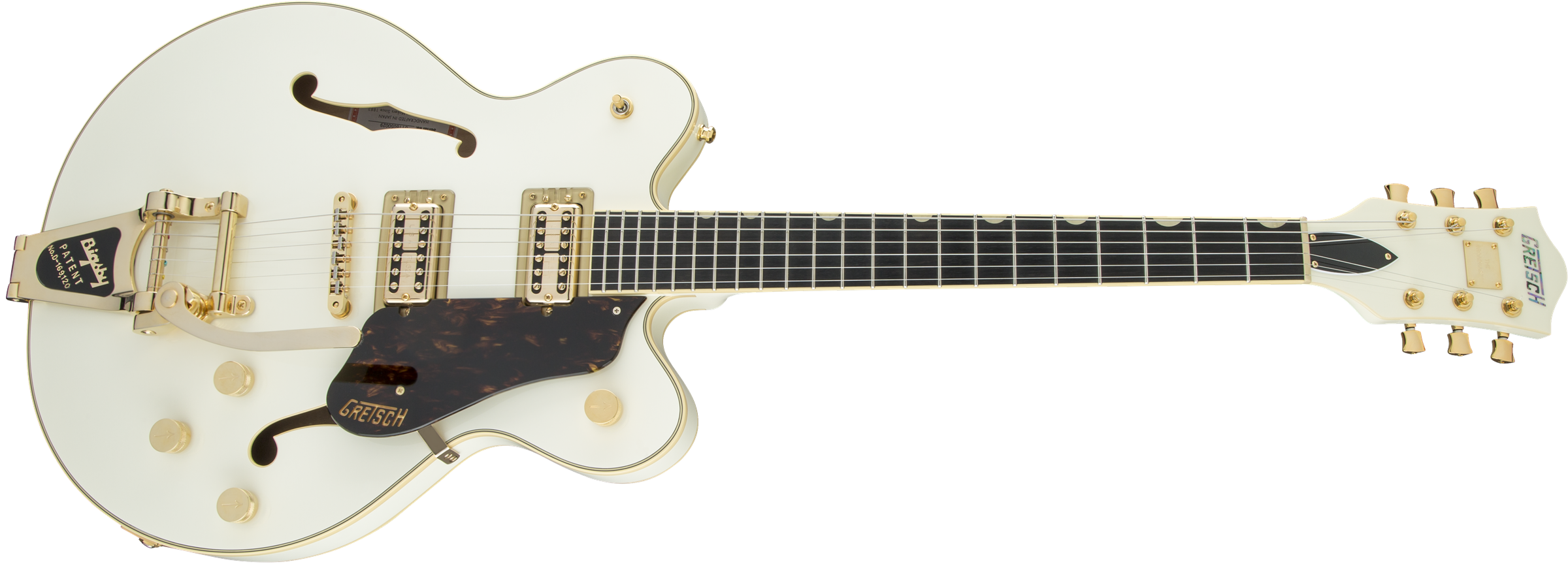 Gretsch G6609TG Players Edition Broadkaster® Center Block Double-Cut with String-Thru Bigsby® and Gold Hardware, USA Full'Tron™ Pickups, Vintage White