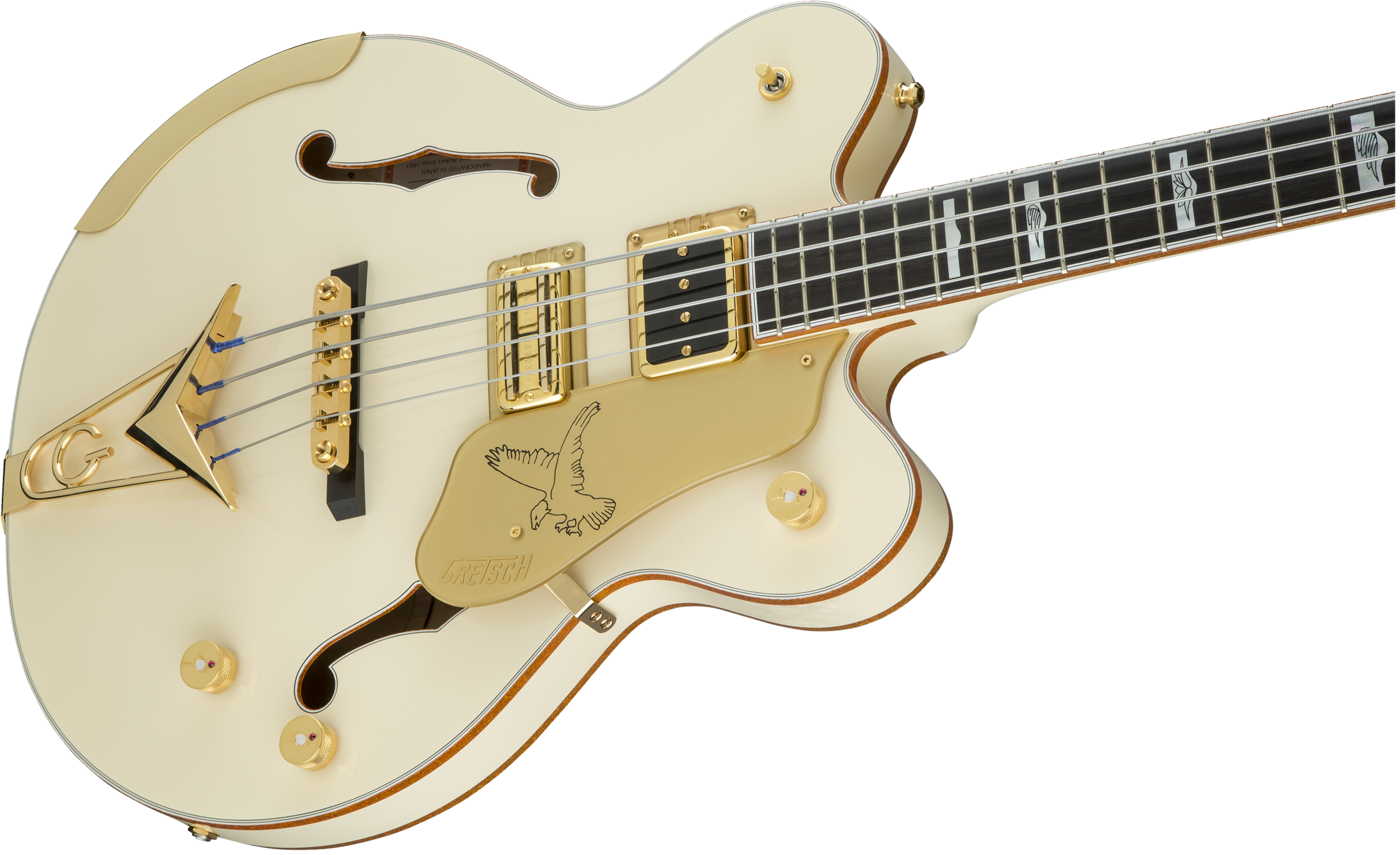 Gretsch G6136B-TP Tom Petersson Signature Falcon™ 4-String Bass with Cadillac Tailpiece, Rumble’Tron™ Pickup, Aged White Lacquer