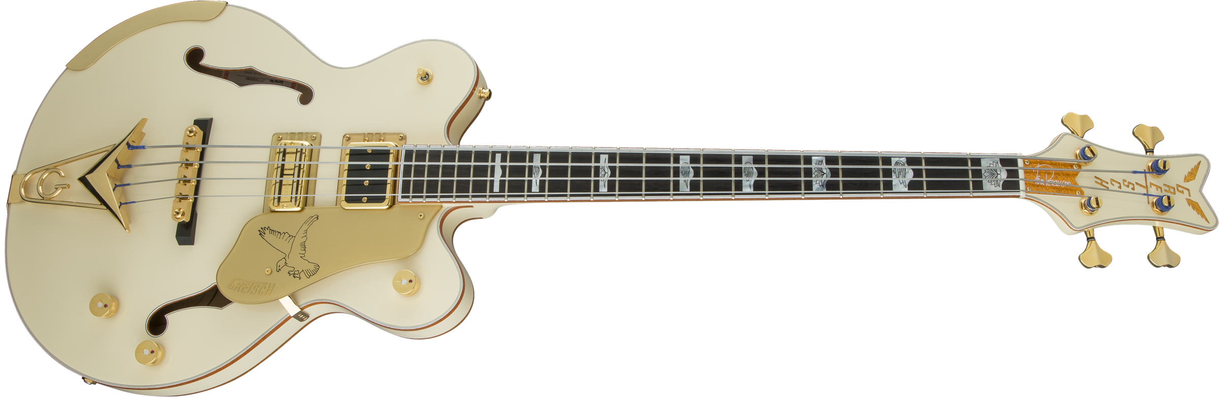 Gretsch G6136B-TP Tom Petersson Signature Falcon™ 4-String Bass with Cadillac Tailpiece, Rumble’Tron™ Pickup, Aged White Lacquer
