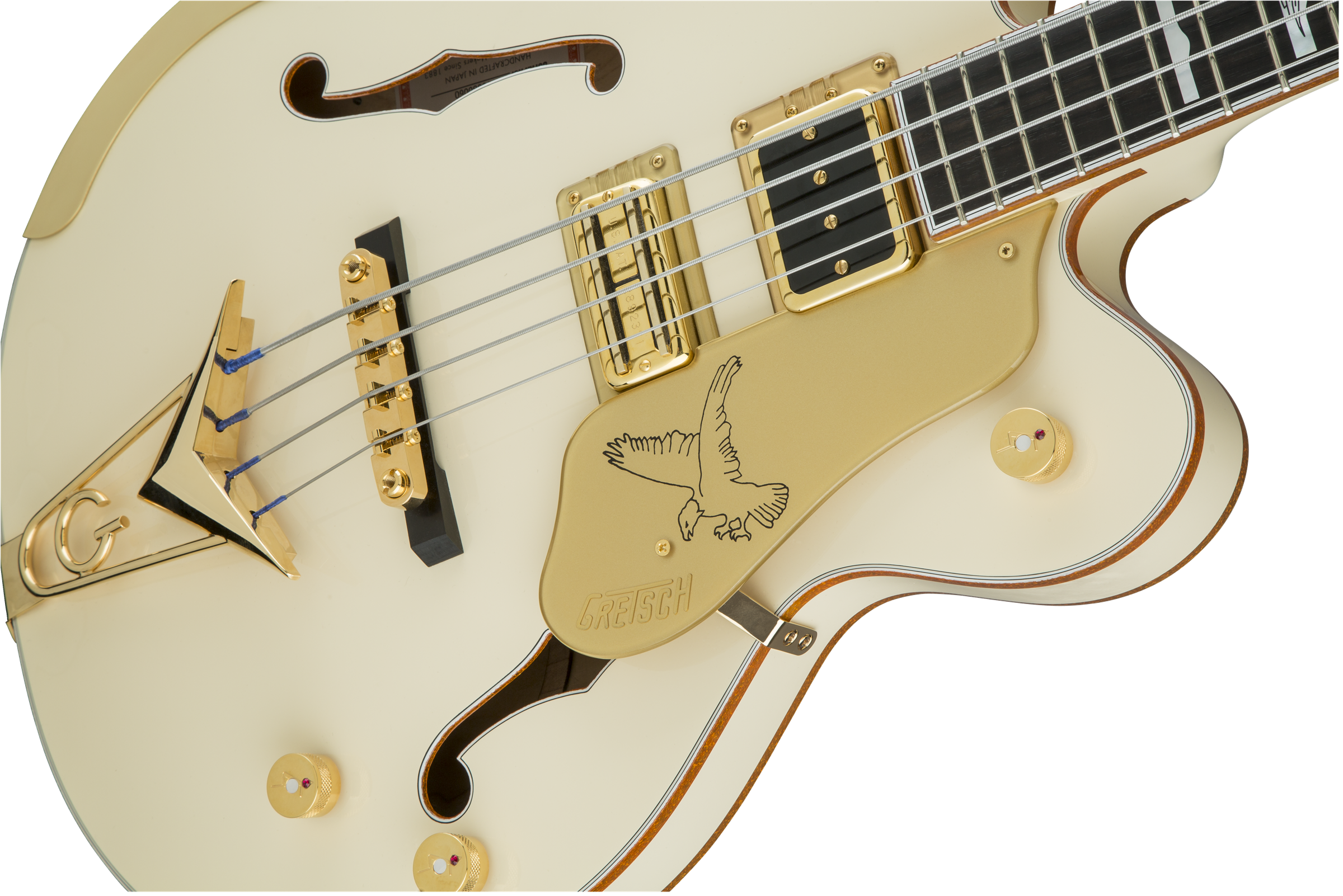 Gretsch G6136B-TP Tom Petersson Signature Falcon™ 4-String Bass with Cadillac Tailpiece, Rumble’Tron™ Pickup, Aged White Lacquer