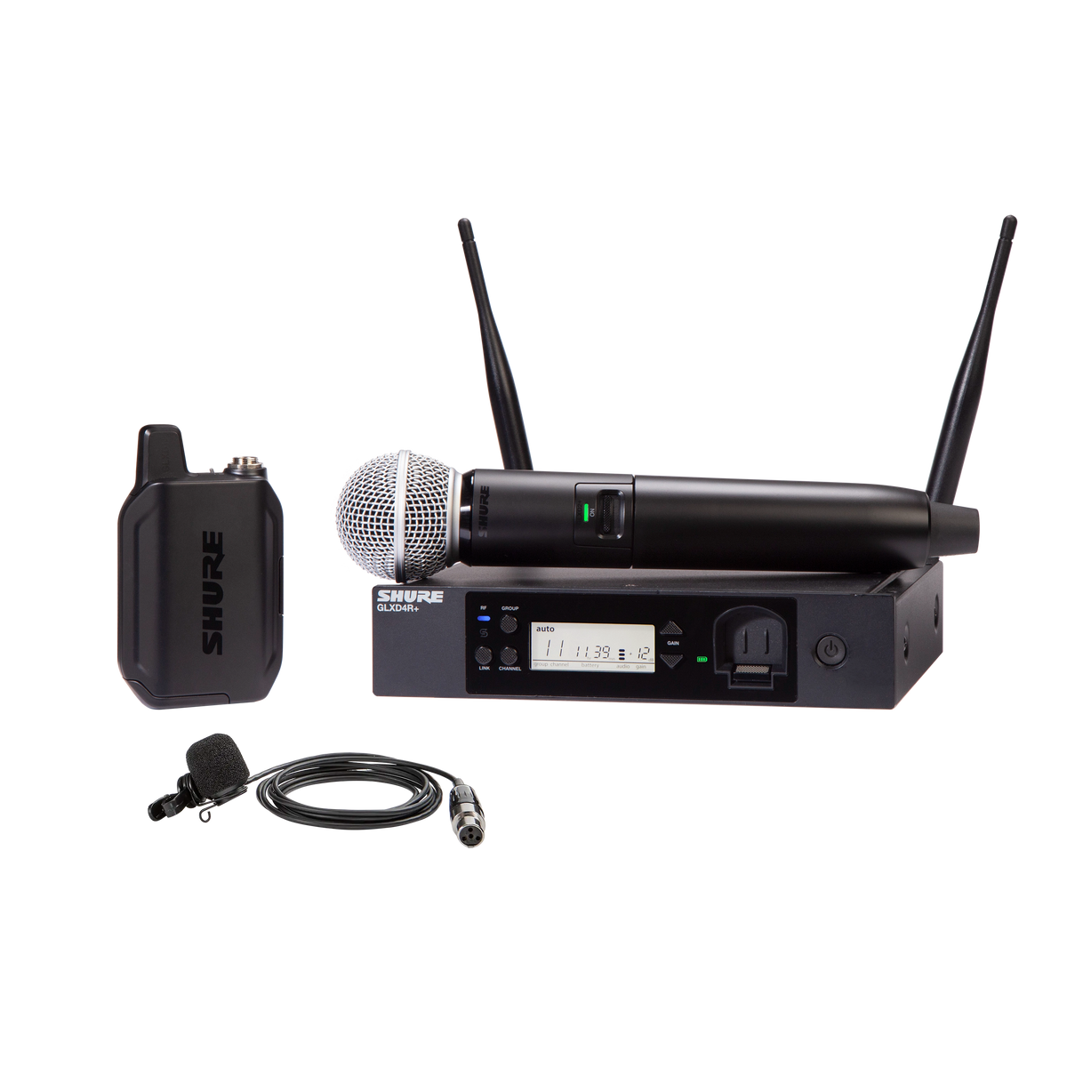 Shure GLXD124R+/85M-Z3 - Wireless Combo System w/GLXD14R+/85M & GLXD2+/SM58 - product view 1