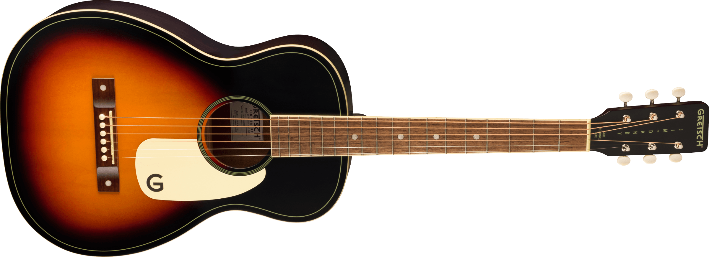 Gretsch Jim Dandy™ Parlor, Walnut Fingerboard, White Pickguard, Rex Burst