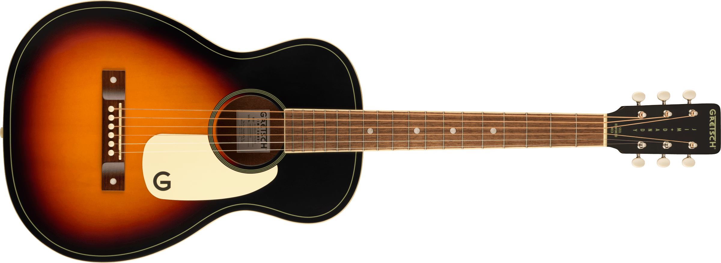 Gretsch Jim Dandy™ Parlor, Walnut Fingerboard, White Pickguard, Rex Burst