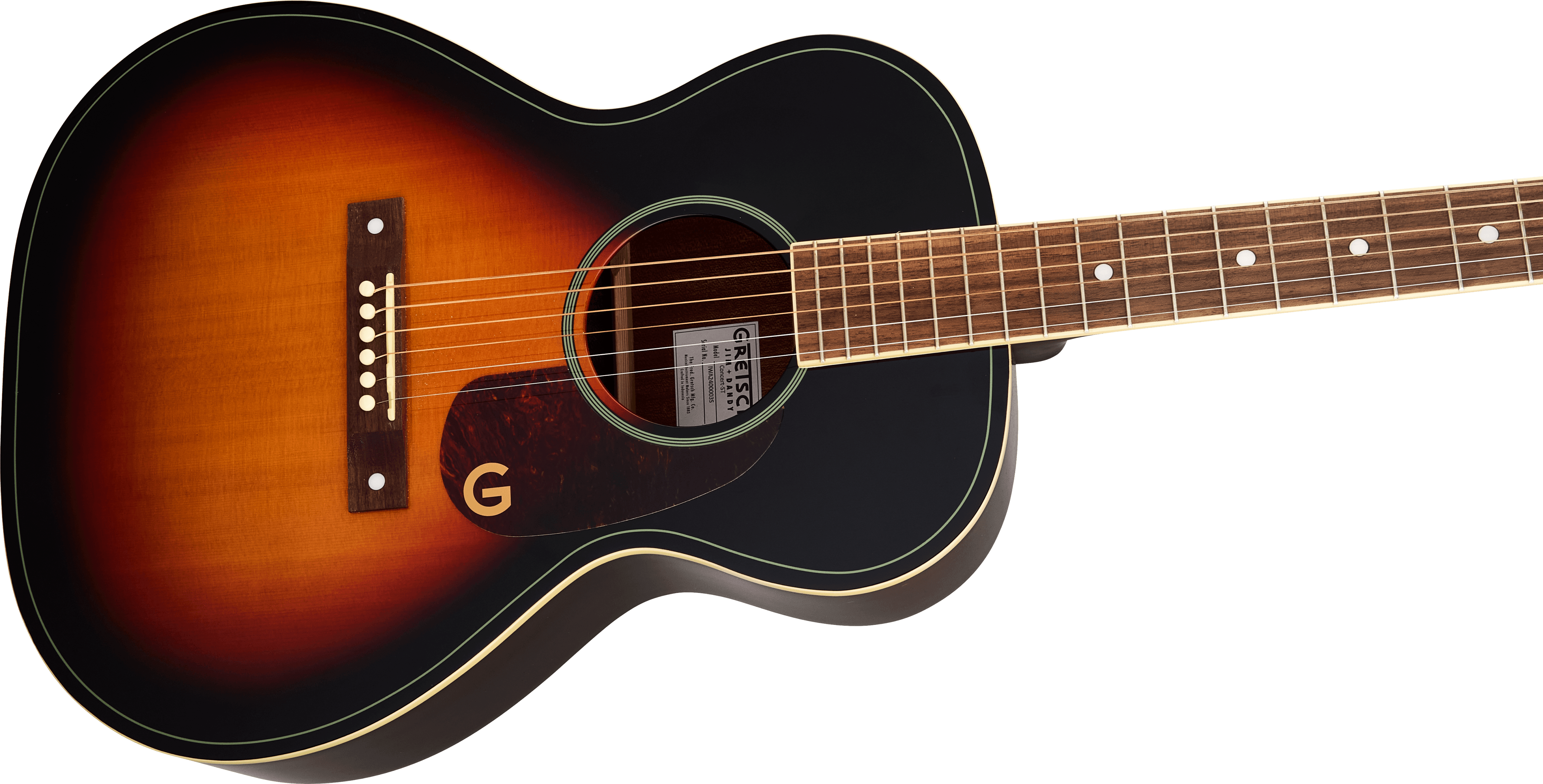 Gretsch Jim Dandy™ Concert LTD, Solid Top, Walnut Fingerboard, Heritage Burst