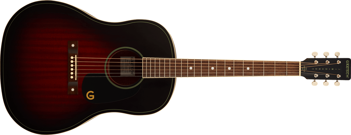 Gretsch Jim Dandy™ Dreadnought, Walnut Fingerboard, Black Pickguard, Deep Cherry Burst