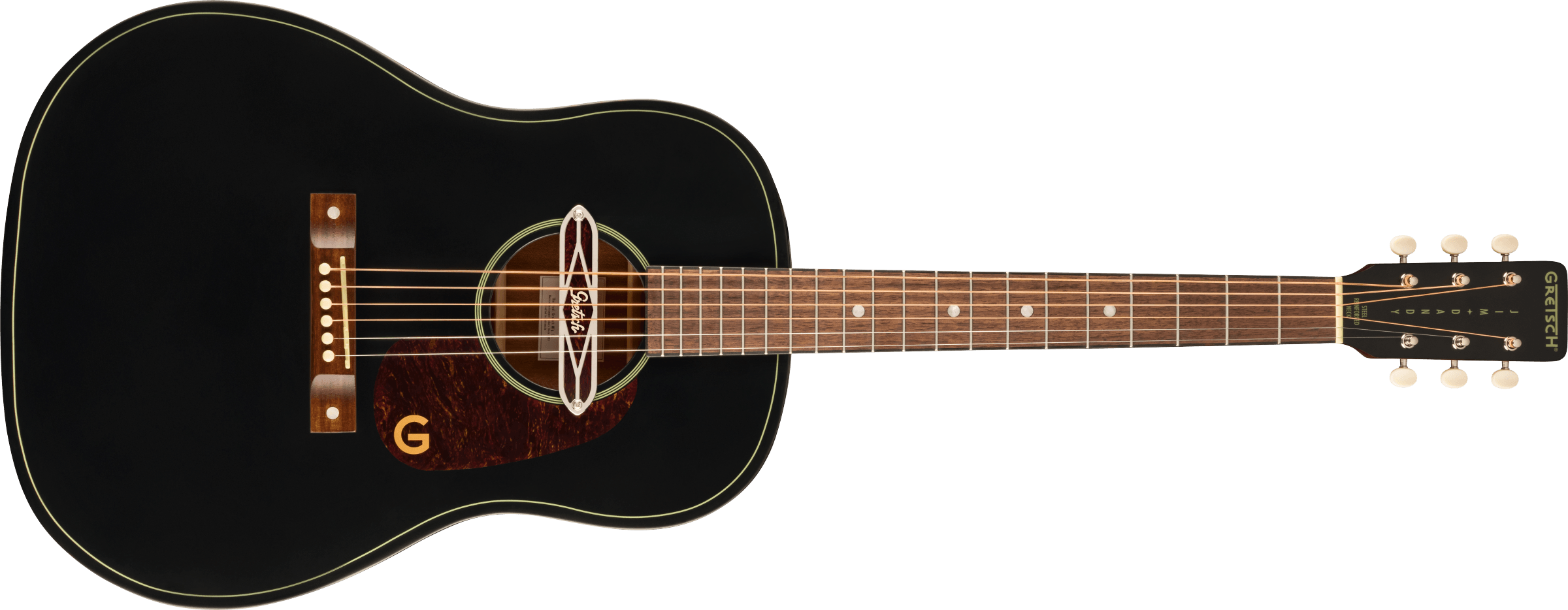 Gretsch Deltoluxe Dreadnought, Walnut Fingerboard, Tortoiseshell Pickguard, Black Top