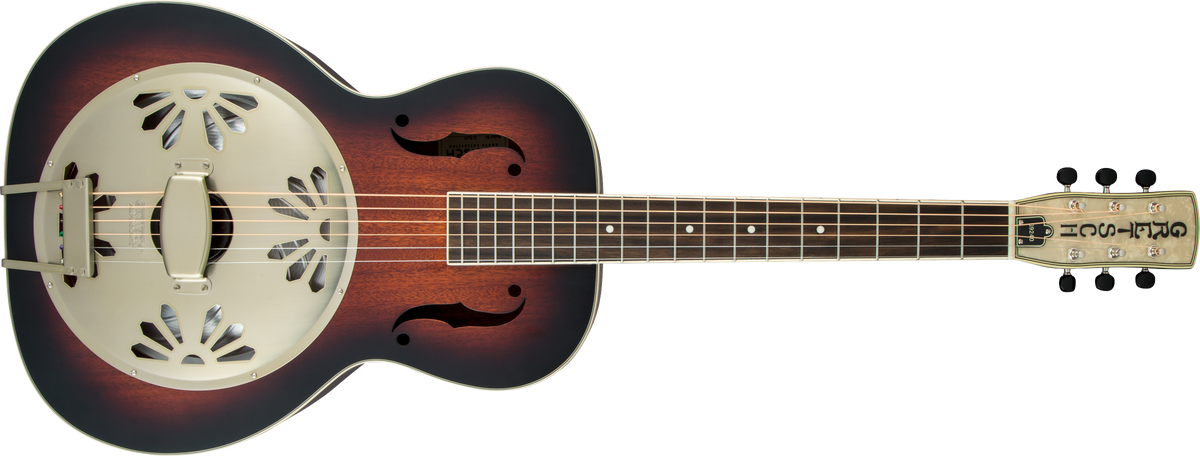 Gretsch - G9240 Alligator™ Round-Neck, Mahogany Body Biscuit Cone Resonator Guitar, 2-Color Sunburst