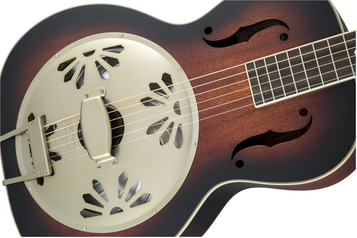 Gretsch - G9240 Alligator™ Round-Neck, Mahogany Body Biscuit Cone Resonator Guitar, 2-Color Sunburst