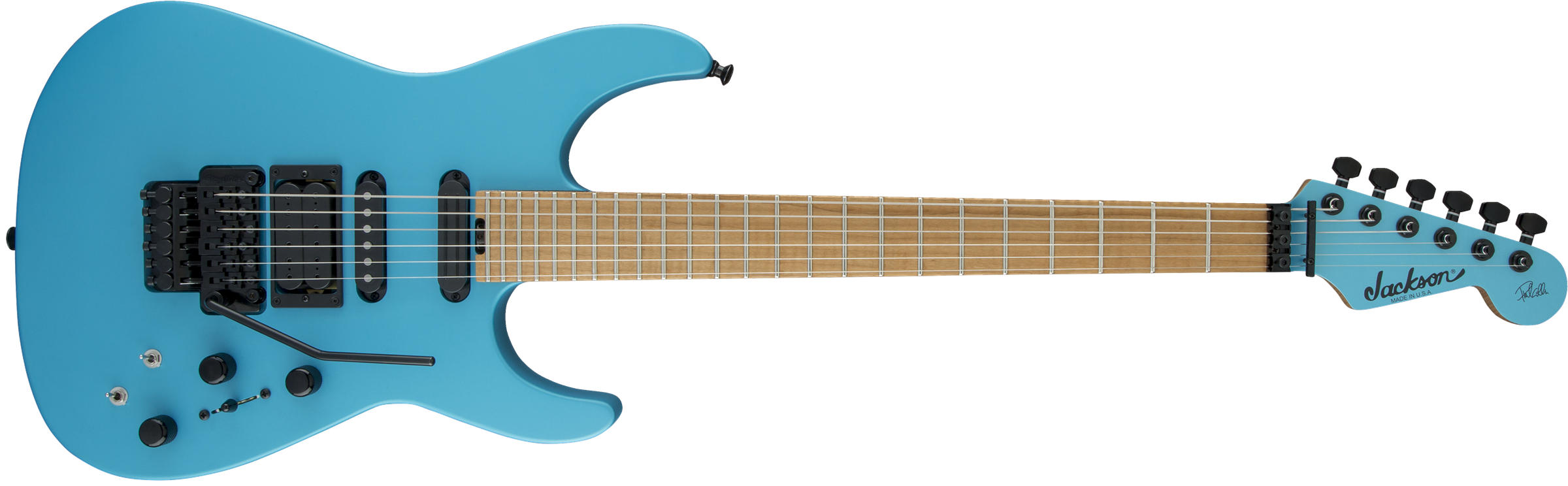 USA Signature Phil Collen PC1™ Matte, Caramelized Flame Maple Fingerboard, Matte Blue Frost