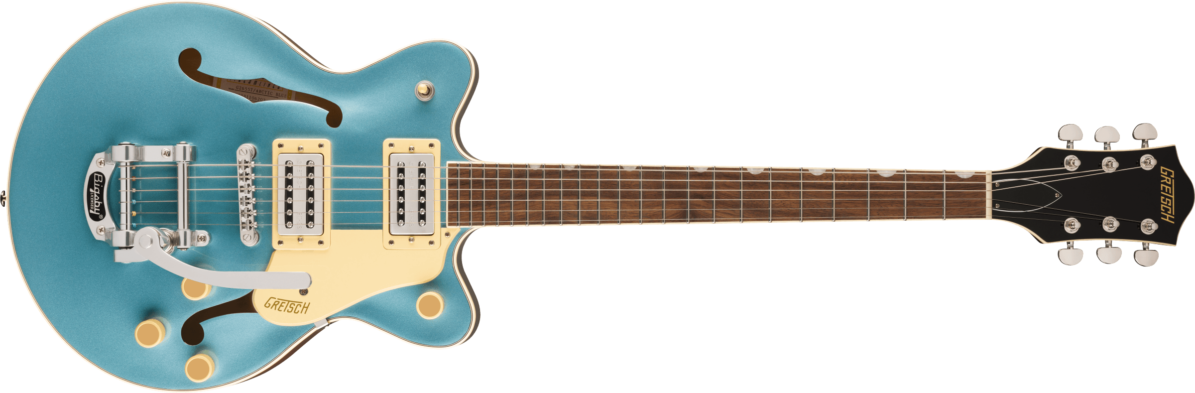 Gretsch G2655T Streamliner™ Center Block Jr. Double-Cut with Bigsby®, Laurel Fingerboard, Arctic Blue