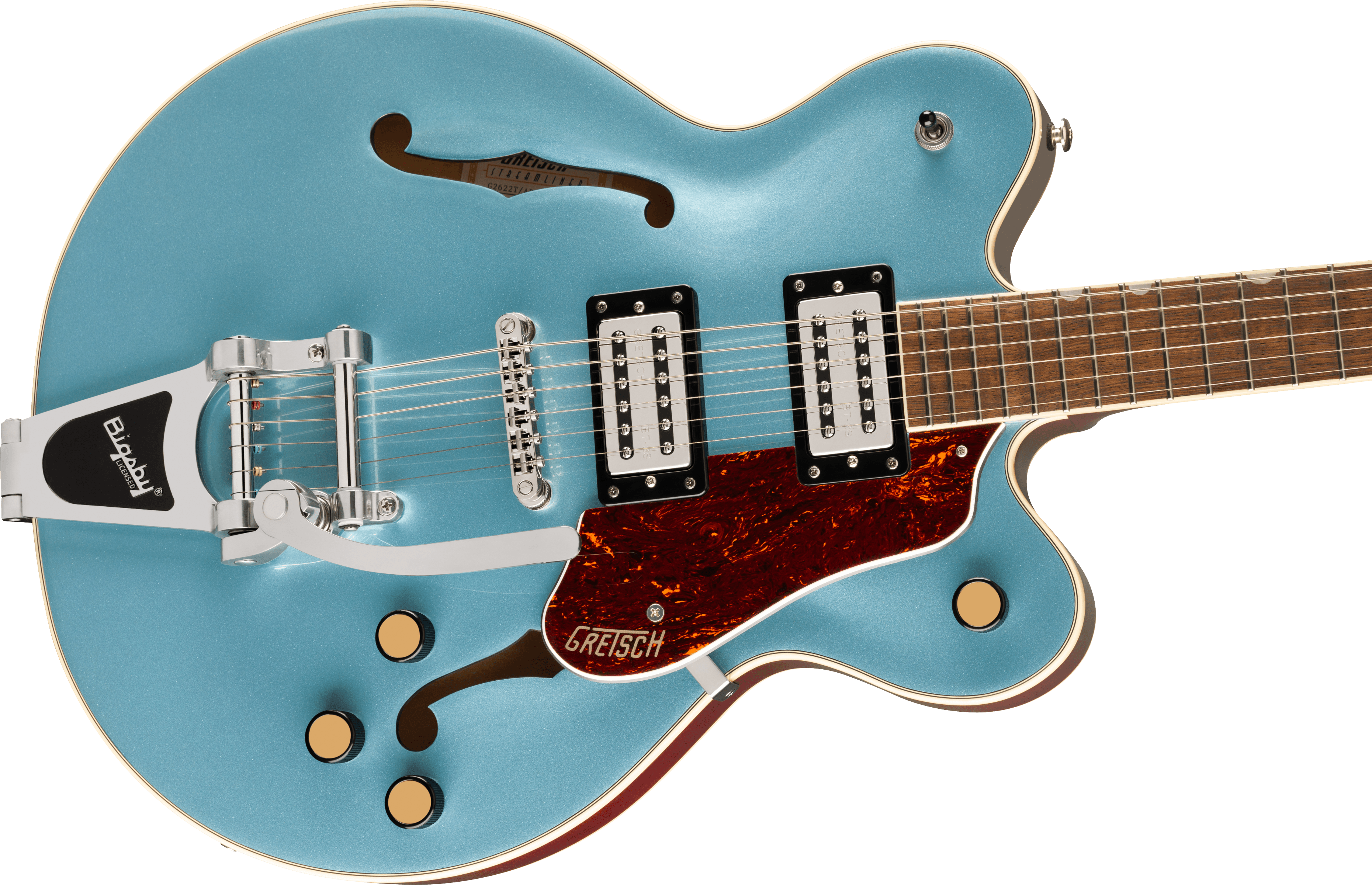 Gretsch G2622T Streamliner™ Center Block Double-Cut with Bigsby®, Laurel Fingerboard, Broad’Tron™ BT-3S Pickups, Arctic Blue