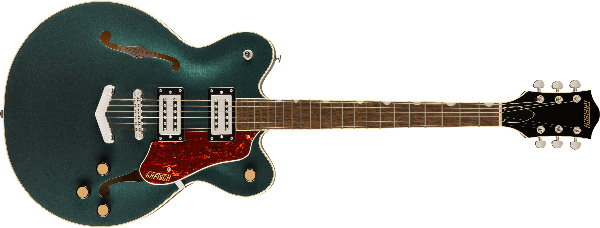 Gretsch G2622 Streamliner™ Center Block Double-Cut with V-Stoptail, Laurel Fingerboard, Broad’Tron™ BT-3S Pickups, Cadillac Green