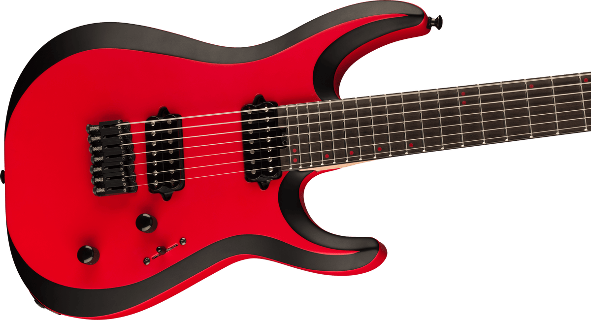 Jackson Pro Plus Series DK Modern MDK7 HT, Ebony Fingerboard, Satin Red with Black bevels