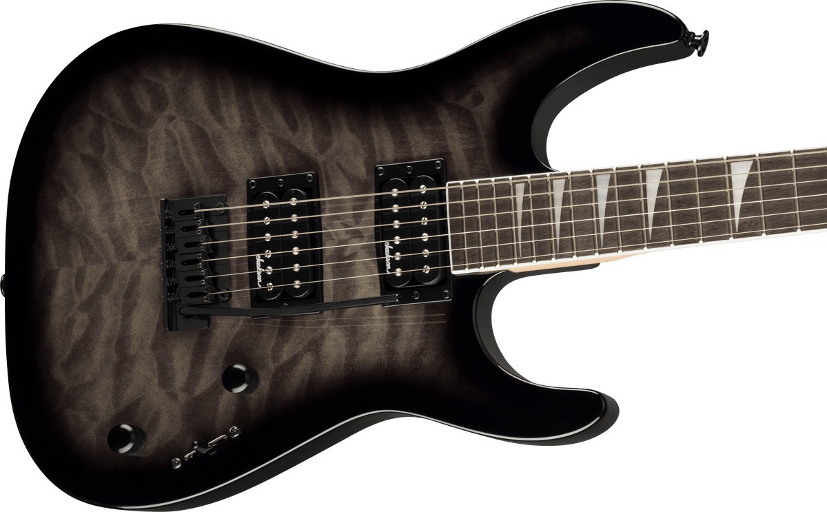Jackson JS Series Dinky® JS20 DKQ 2PT, Amaranth Fingerboard, Transparent Black Burst