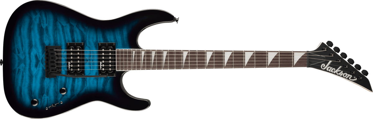Jackson JS Series Dinky® JS20 DKQ 2PT, Amaranth Fingerboard, Transparent Blue Burst
