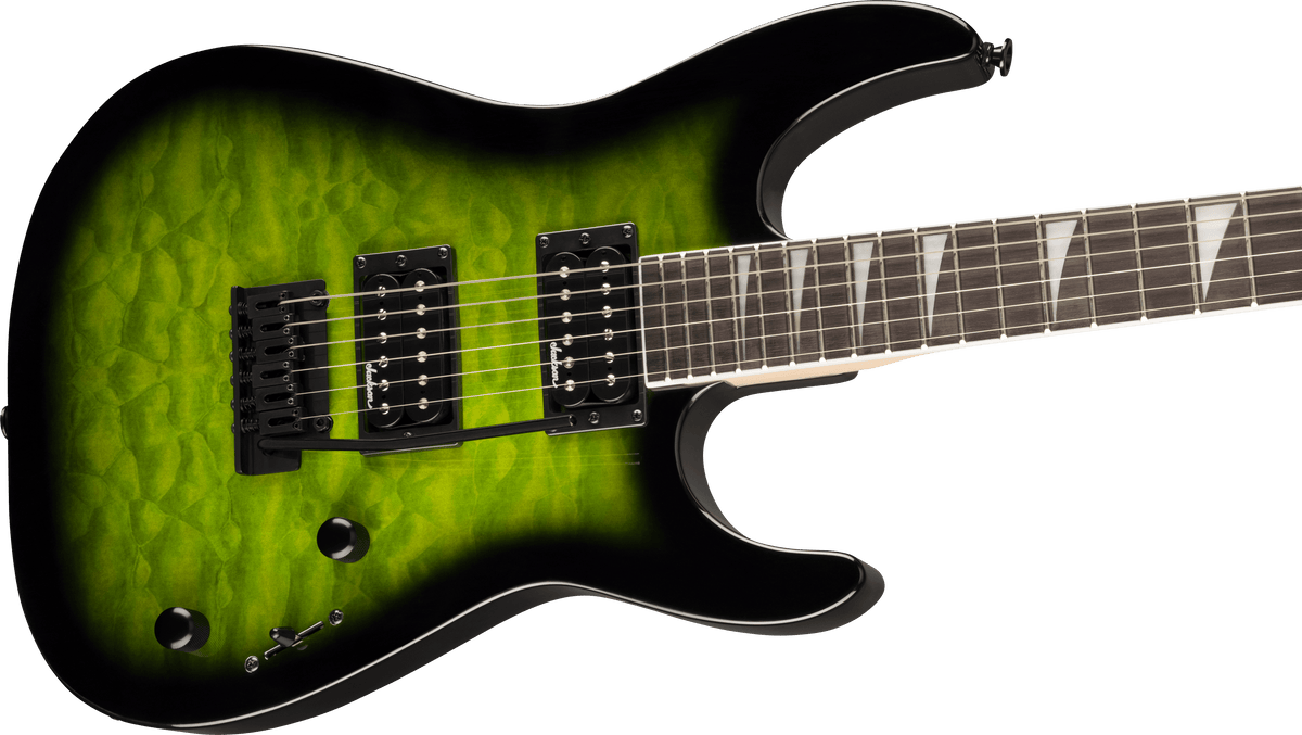 Jackson JS Series Dinky® JS20 DKQ 2PT, Amaranth Fingerboard, Transparent Green Burst