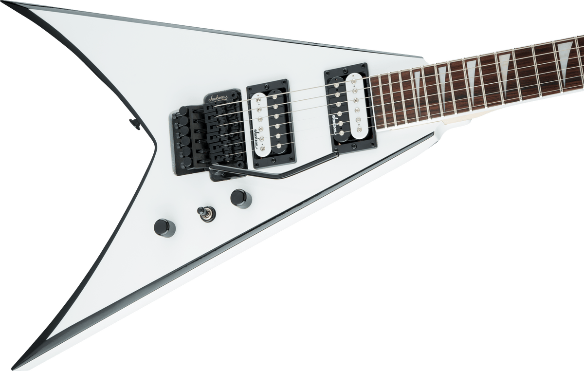 Jackson JS Series King V™ JS32, Amaranth Fingerboard, White with Black Bevels