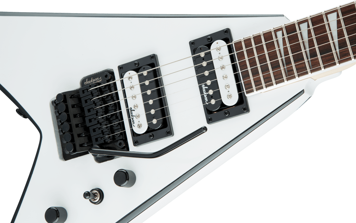 Jackson JS Series King V™ JS32, Amaranth Fingerboard, White with Black Bevels