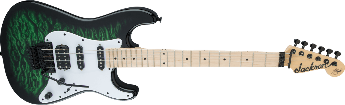 Jackson X Series Signature Adrian Smith SDXQM, Maple Fingerboard, Transparent Green