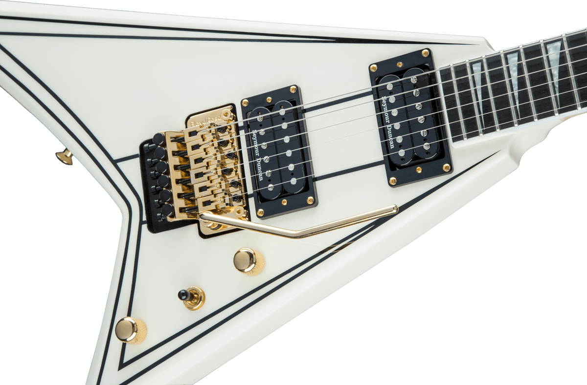 Jackson Pro Series Rhoads RR3, Ebony Fingerboard, Ivory with Black Pinstripes