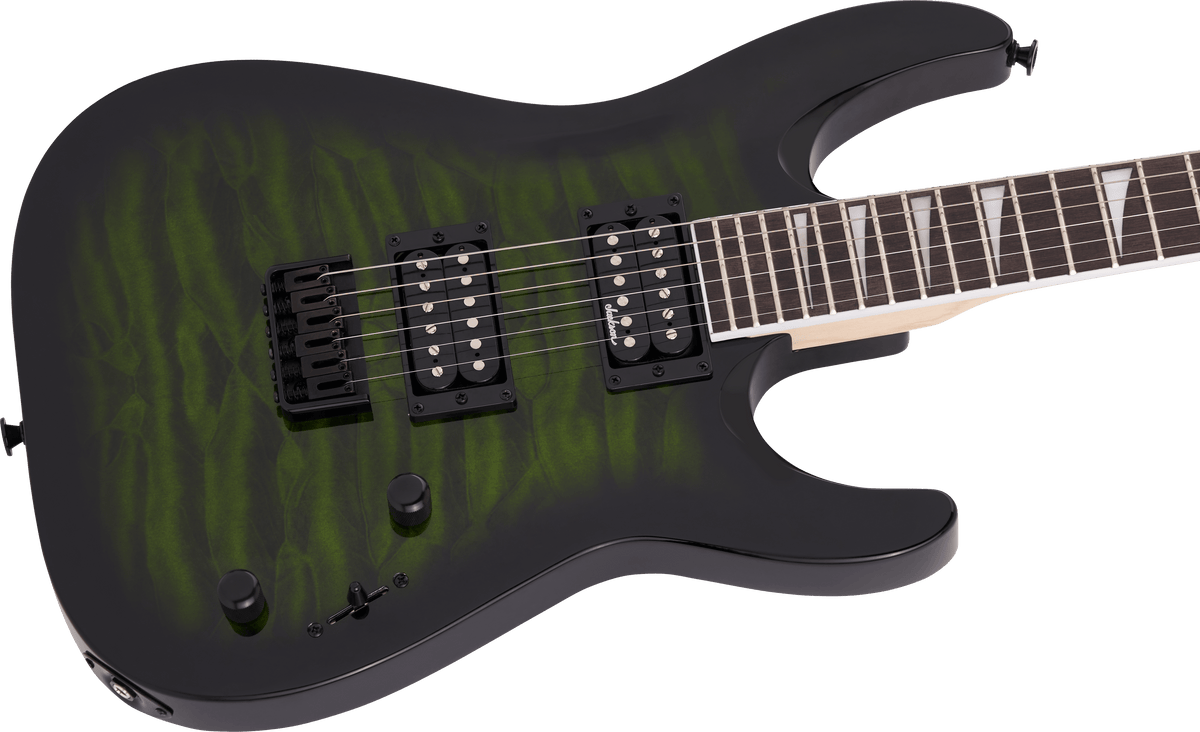 Jackson - JS Dinky arch top JS32Q Transparent Green Burst