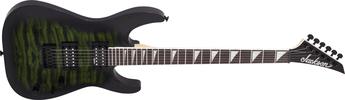 Jackson - JS Dinky arch top JS32Q Transparent Green Burst
