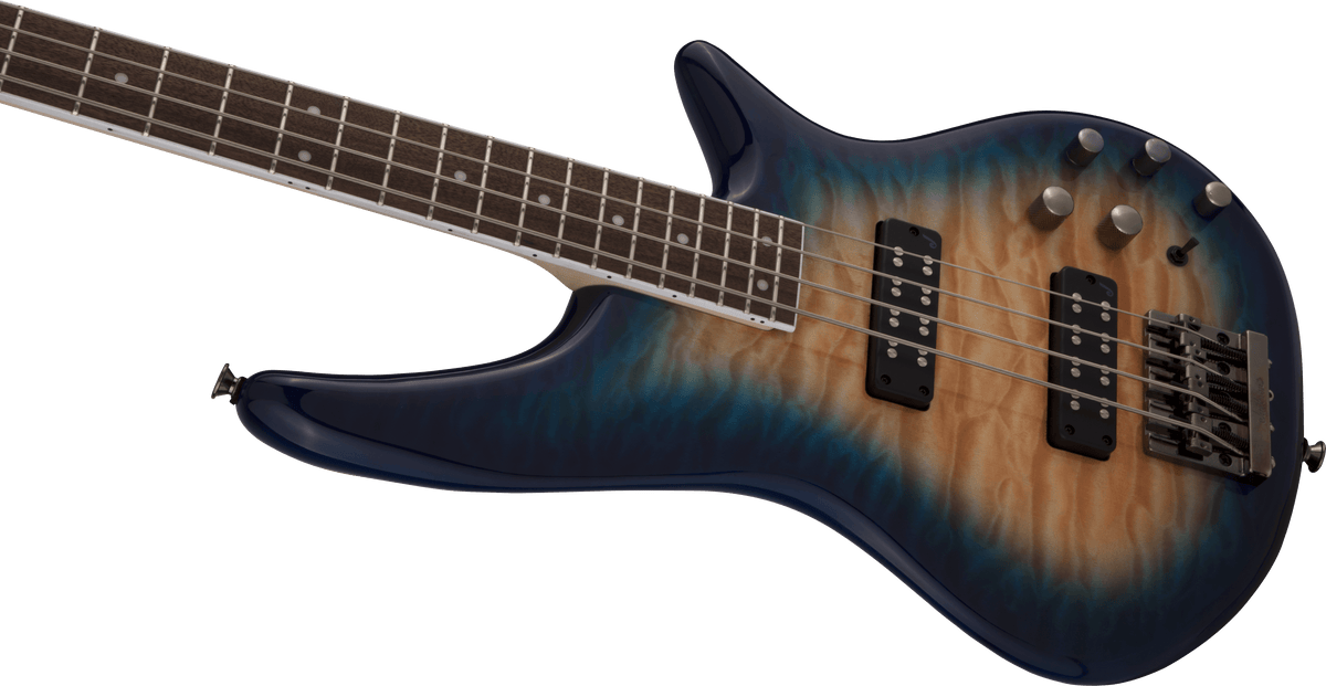 Jackson JS Series Spectra Bass JS3Q, Laurel Fingerboard, Amber Blue Burst